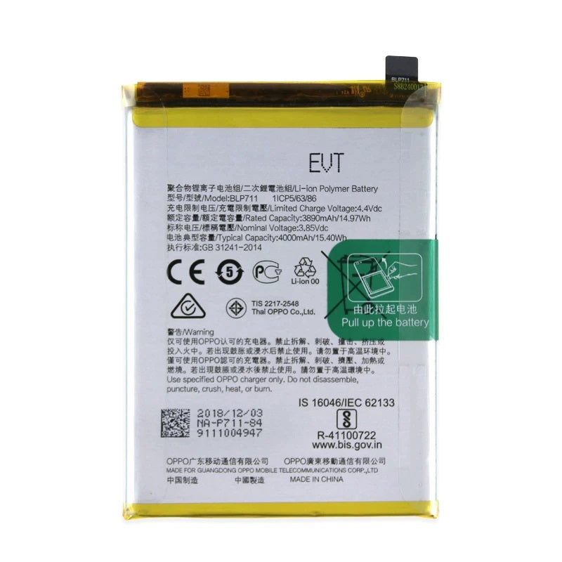 Original BLP711 4000 mAh Battery for Oppo A1K
