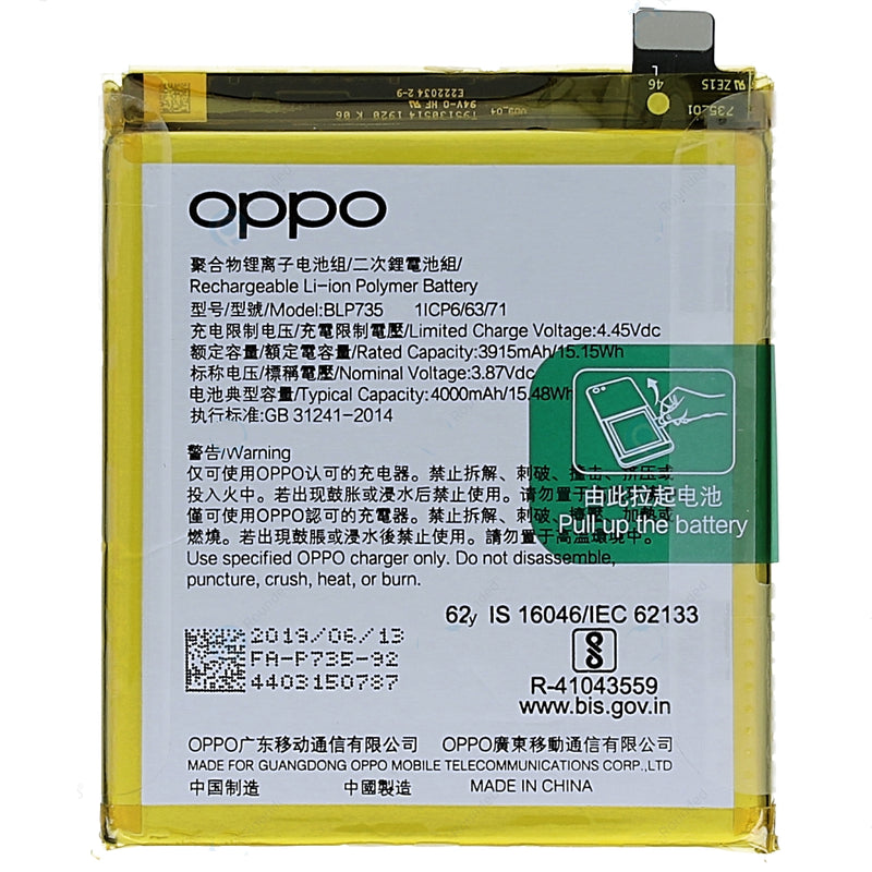 Original BLP735 4000 mAh Battery for Oppo Reno 2