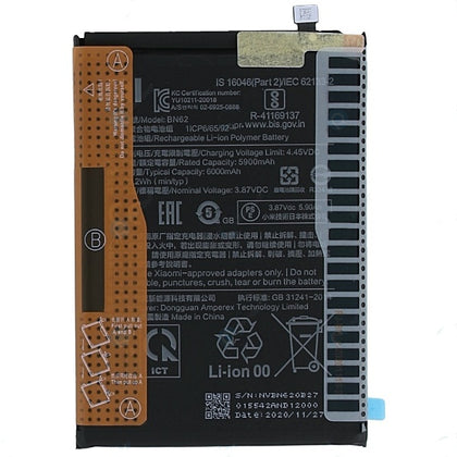 100% Original BN62 6000 mAh Battery for Redmi Note 9 4G