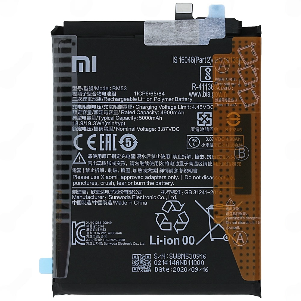 Xiaomi Batteria Li-Ion BM53 Per Mi 10T 10T Pro 5G 46020000355z Batteria Smartphone 30589081